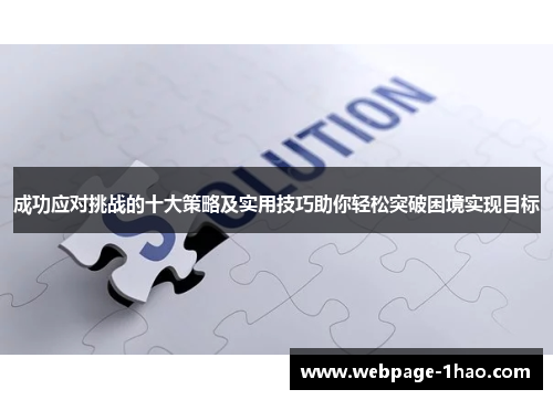 成功应对挑战的十大策略及实用技巧助你轻松突破困境实现目标