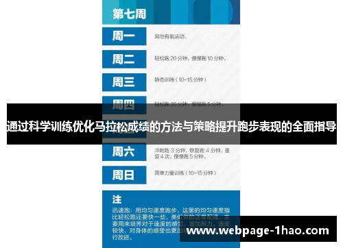 通过科学训练优化马拉松成绩的方法与策略提升跑步表现的全面指导